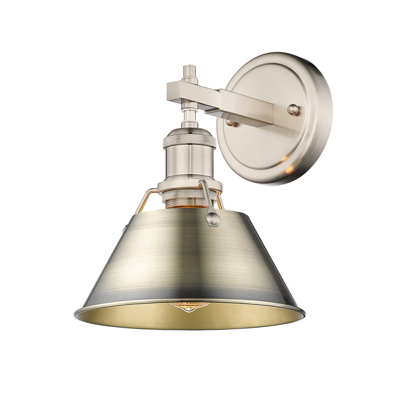 Éclairage pour meuble-lavabo en acier à intensité variable Felda, Étain, Laiton vieilli, 1 lumières