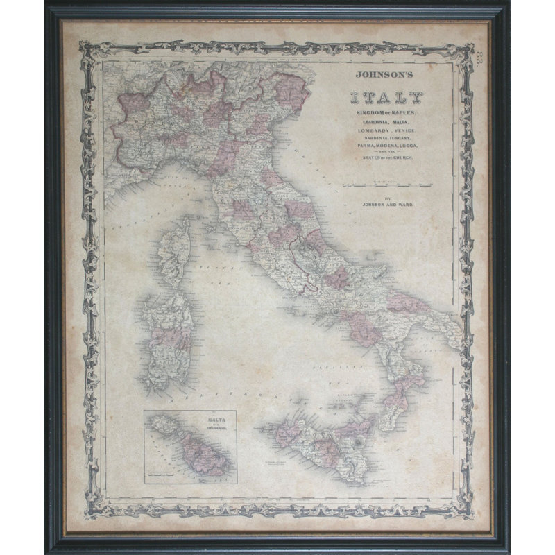 Map Of Italy Print by Johnson