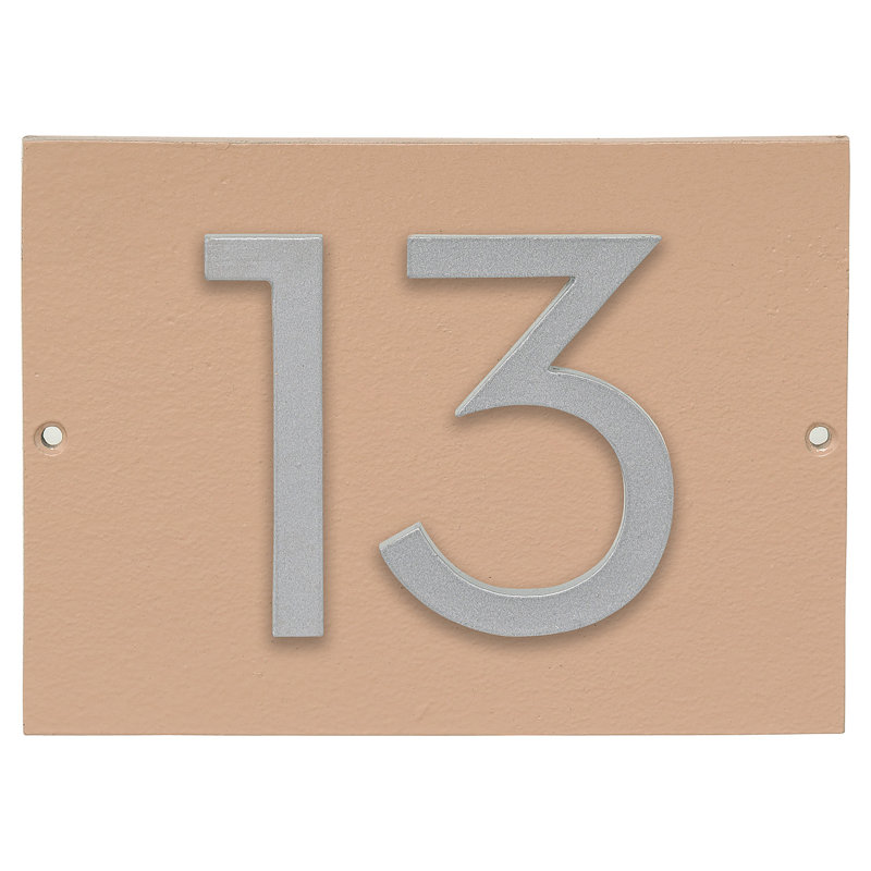 Plaque d’adresse murale sur 1 ligne flottante, Taupe, Nickel satiné deux tons, Oui