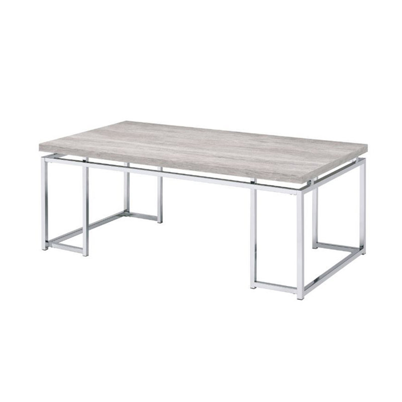 Rectangular Coffee Table With Metal Sled Base