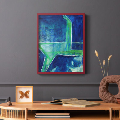 «Geometric in Cool VIII», reproduction encadrée - bois massif