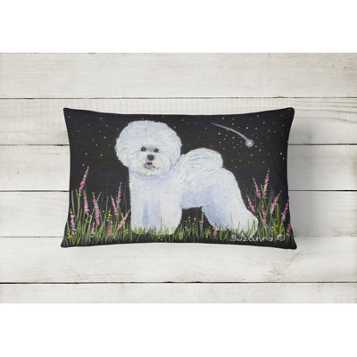Bichon Frise Outdoor Reversible Throw Pillow