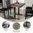 48"L x 30"W Solid Wood Commercial Tabletop w/Two 22" x 22" Dining Height T-Bases-185201525-185201531-185201529