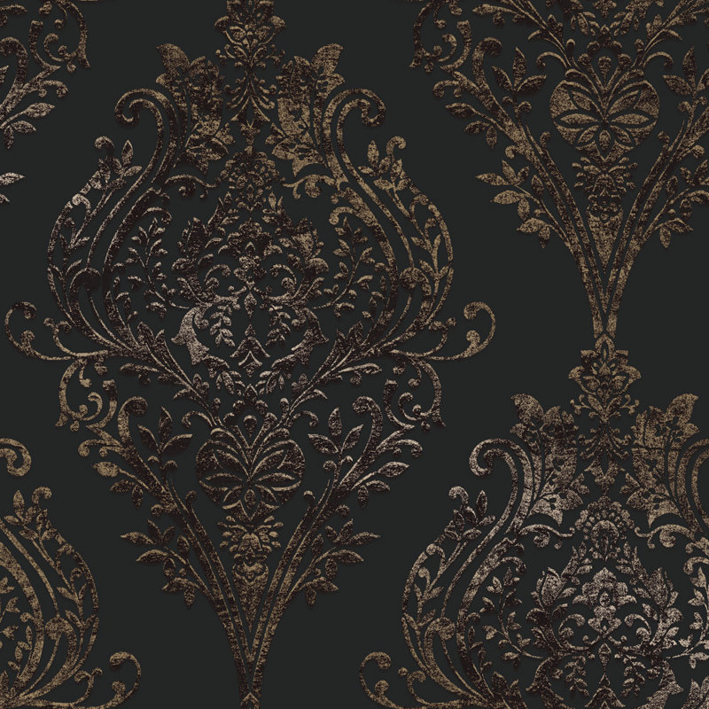 Papier peint Kwon Damask, Gris anthracite