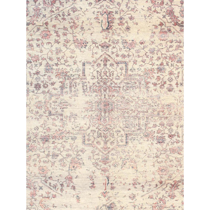 Tapis brun / argent en laine et en coton noué à la main 8 pi 1 po x 9 pi 11 po Damask