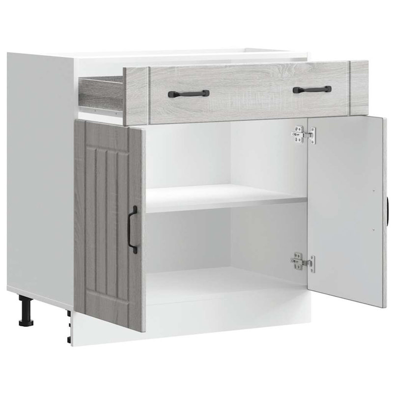 Kitchen Base Cabinet Lucca Engineered Wood, Grey Sonoma