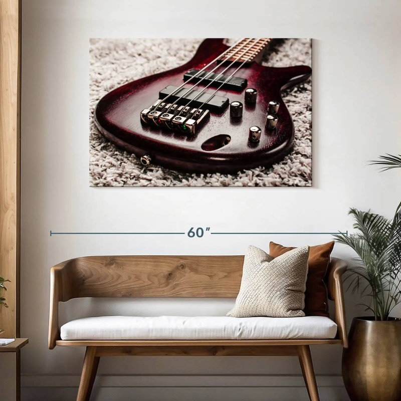 Mahogany Guitar, 30" H x 45" W