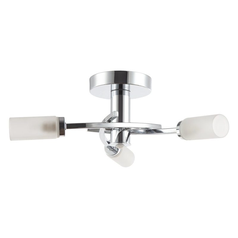 Glass Semi Flush Mount, Chrome