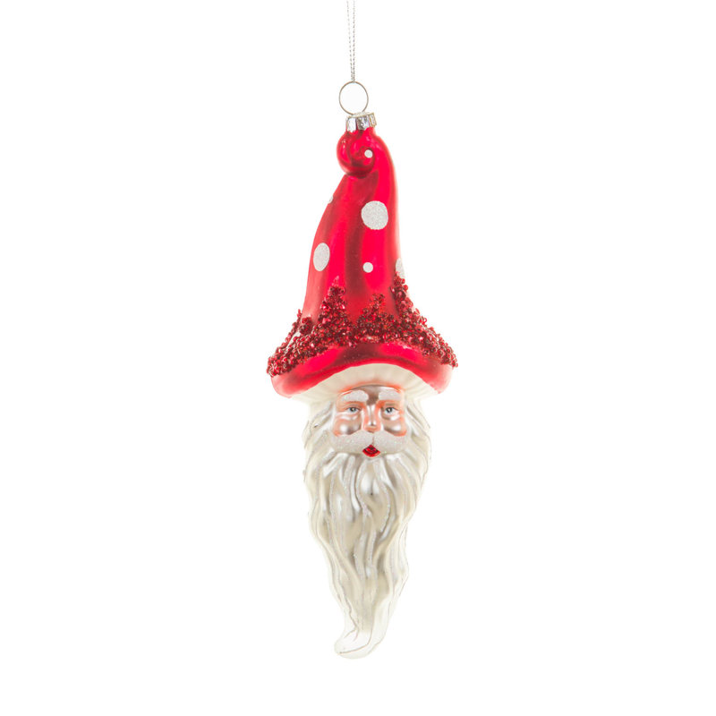 8.25'' Handmade Glass Santas Hanging Figurine Ornament