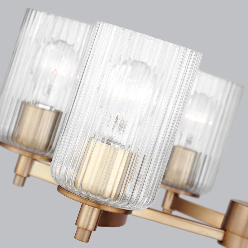 Lustre traditionnel unique à 6 lumières Adalina, Laiton satiné