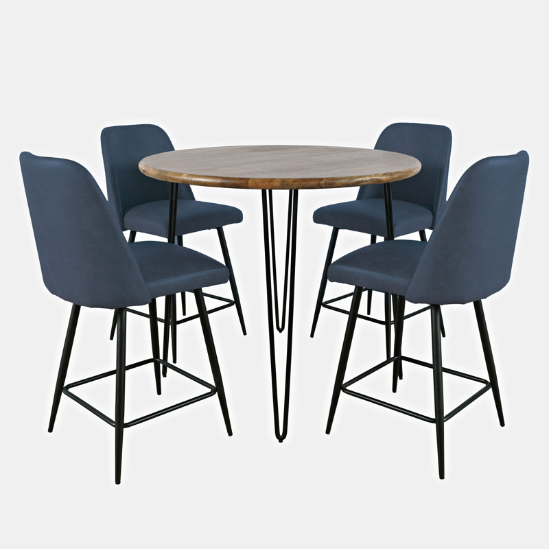 Ensemble de salle à manger 4 personnes Dumfries, Bleu