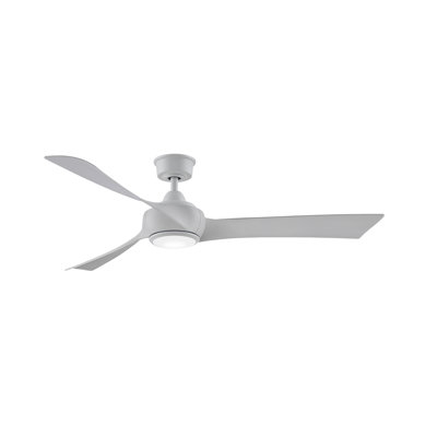 Wrap Custom 60 inch Indoor/Outdoor Ceiling Fan with LED CCT Select Light Kit - Matte White with White Washed blades