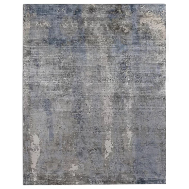 Koda Handmade Synthetic Silver/Blue/Brown Area Rug, Rectangle 8' x 10'
