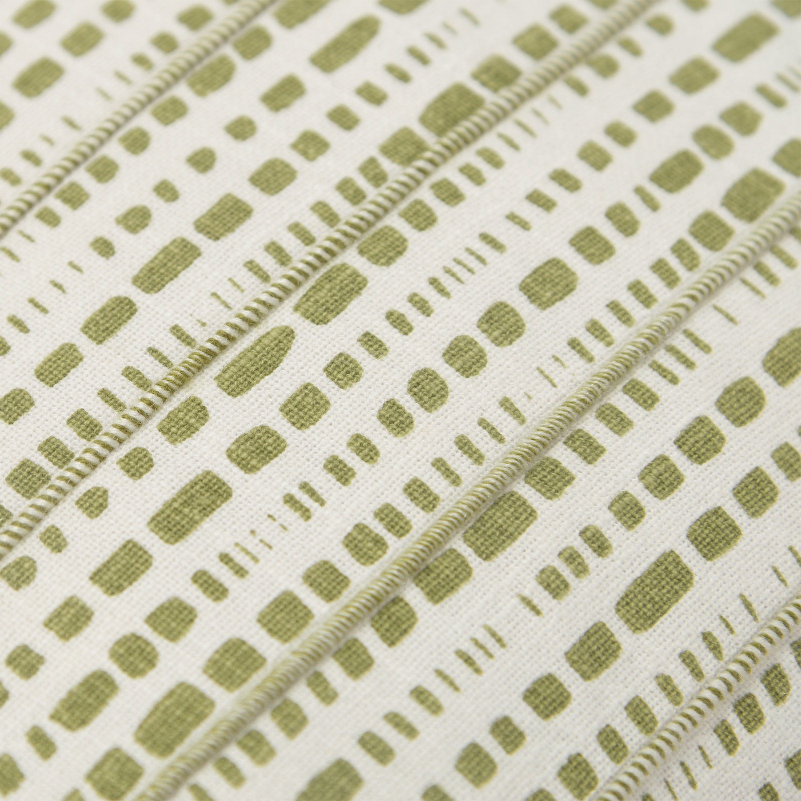 Fleurine Embroidered Cotton Throw Pillow, Ivory/Green
