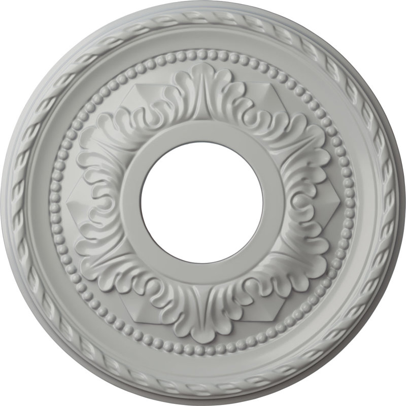 Médaillon de plafond H 12,13 po x l 12,13 po x P 1 po Palmetto, Givré