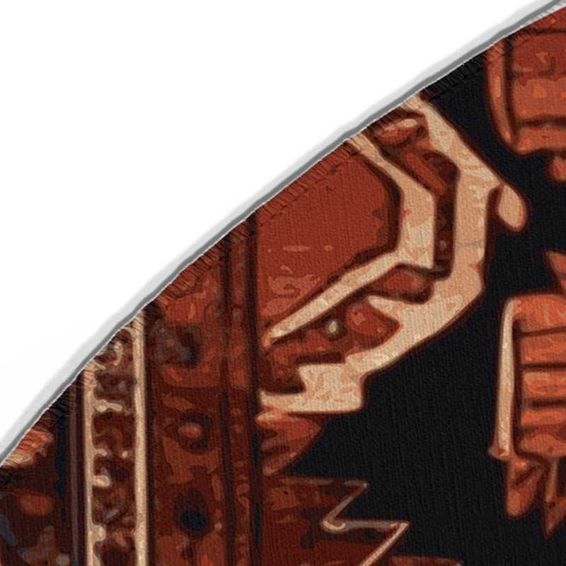 Tapis d'intérieur et d'extérieur brun Persian, Rond 5 pi