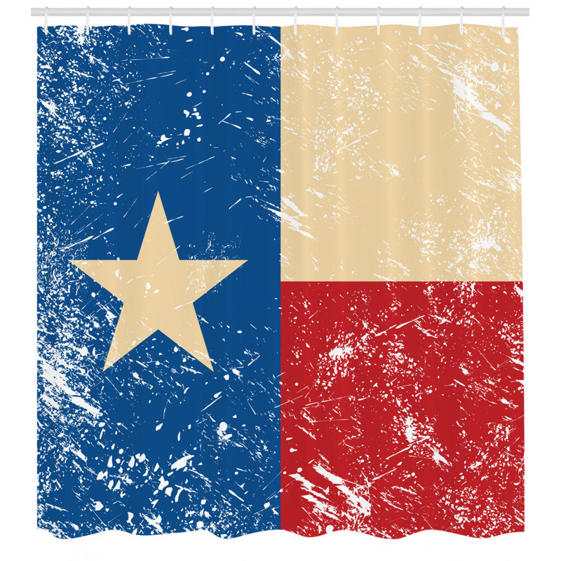 Texas Shower Curtain with Hooks Included, 69" H x 105" W