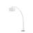 78 Inch Brushed Nickel Arch Floor Lamp with White Marble Base - Adjustable Arm Modern Floor Lamp with White Fabric Drum Shade for Living Room