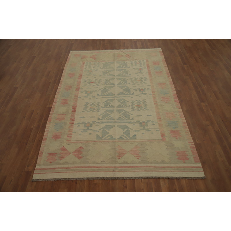 Tapis tissé à plat kilim Végétal 6 x 9