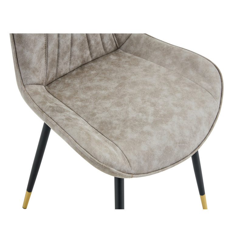 Ensemble de 2 chaises de salle à manger rembourrées en tissu gris Tech, 2, Grey