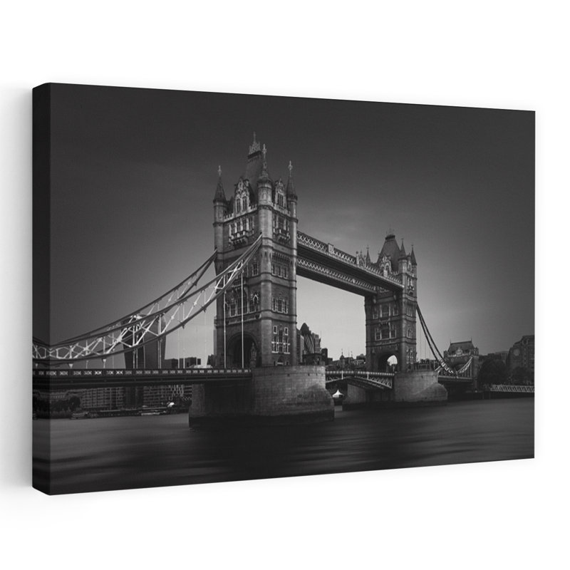 Tower Bridge London, Abstract Contemporary City Architecture, impression d'art mural, 16" H x 24" W