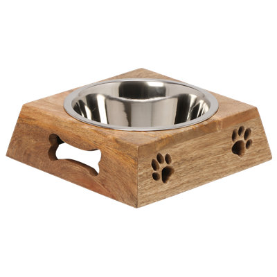 10 repas pour animaux en bois de manguier carré moyen Milo Strawberry Street - 1 bol