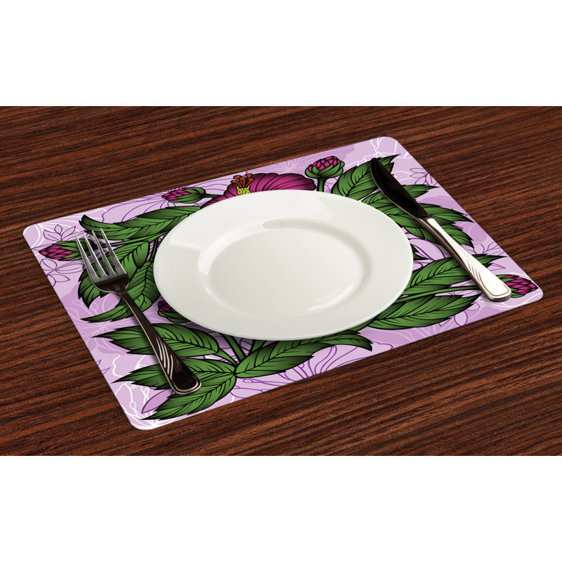 Polyester Floral Rectangle Placemat