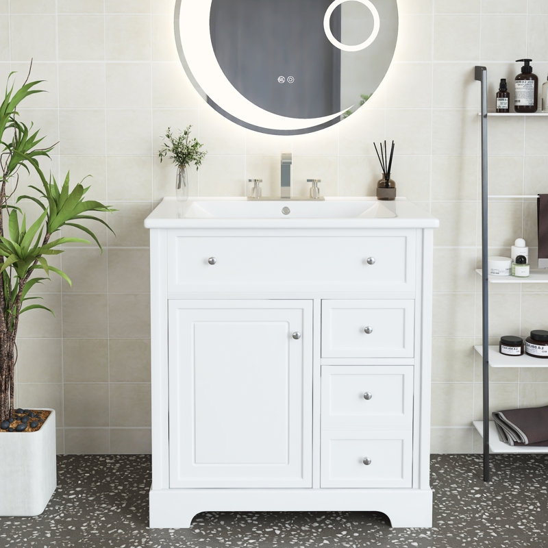 Chatney 30'' Single Bathroom Vanity with Ceramic Top