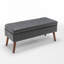 Banc de rangement en cuir de polyuréthane gris foncé de 43,3 po avec repose-pieds capitonné pour le lit et le vestibule d'une capacité de 300 lb