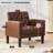 30.91"W Leather Tufted Accent Chair-430904544