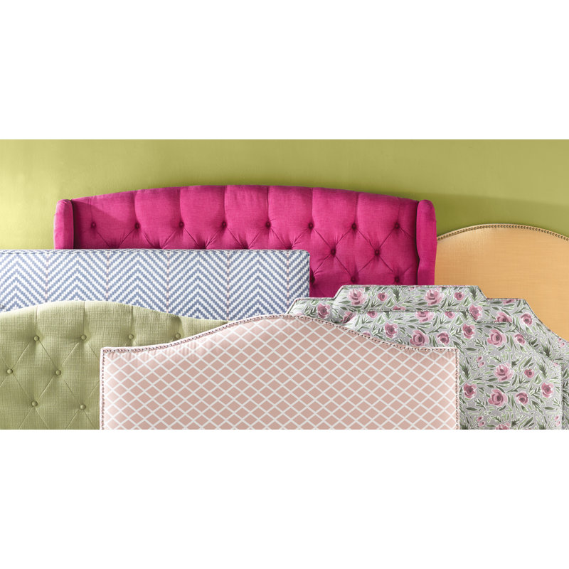 Epping Upholstered Headboard, Gray & White