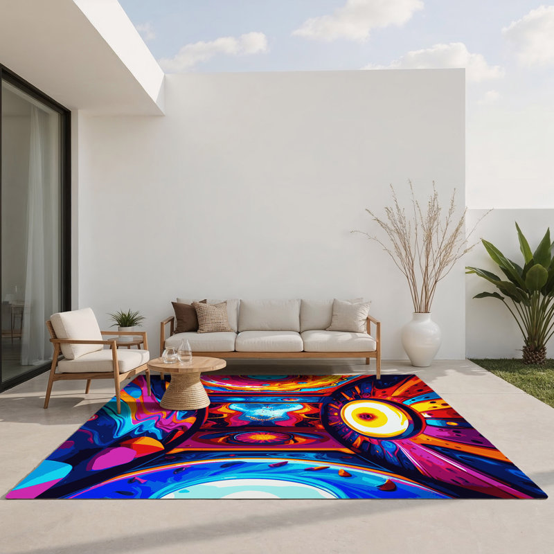 Ether Vision Indoor And Outdoor Area Rug, Rectangle 2' x 3'