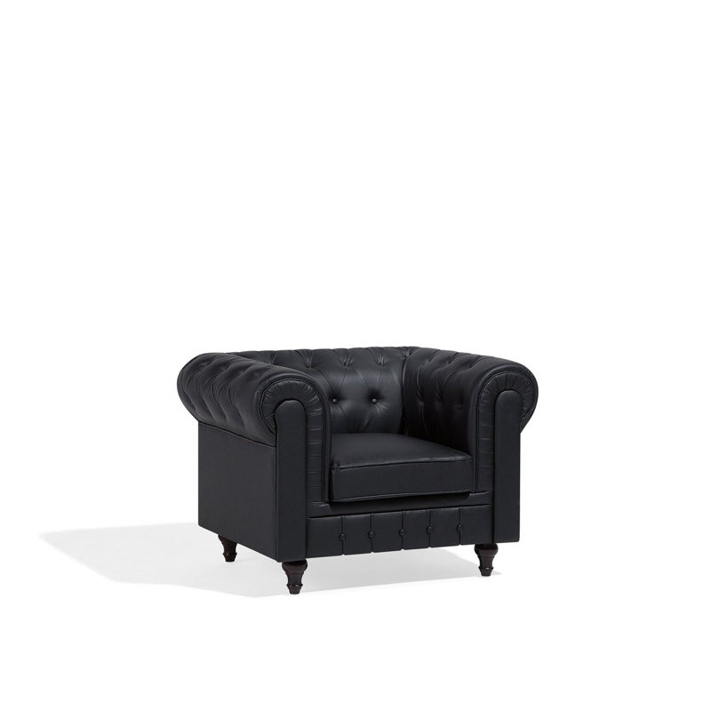 Ellicott Faux Leather Chesterfield Chair