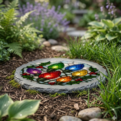 STAIN GL CHRISTMAS LIGHTS STONE GRAY