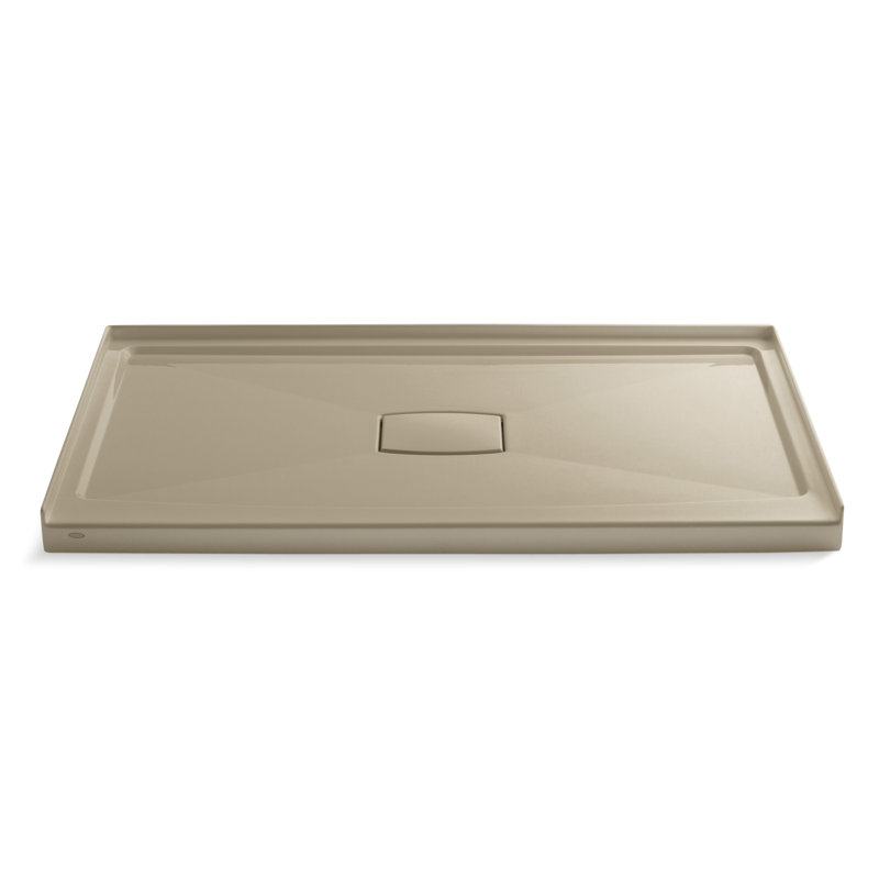 Archer 60" x 36" Single Threshold Center Drain Shower Base, Mexican Sand