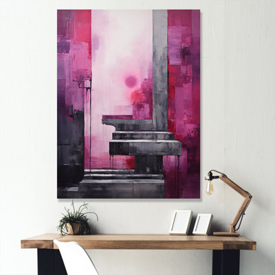 «Fuchsia Facades Skyscraper Horizon III», reproduction sur toile