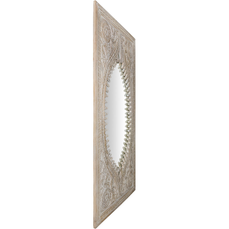 Natural Wood Full Length Rectangular Mirror