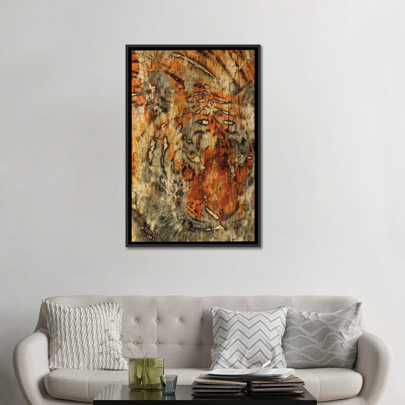 Tigre de Sumatra, impression sur toile tendue, H 40 po x l 26 po x P 1,5 po, Toile tendue, Pas de tapis