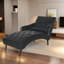 Chaise longue d'intérieur avec accoudoirs et pieds en bois massif, chaise longue rembourrée avec coussin pour le salon, la chambre à coucher-771842231