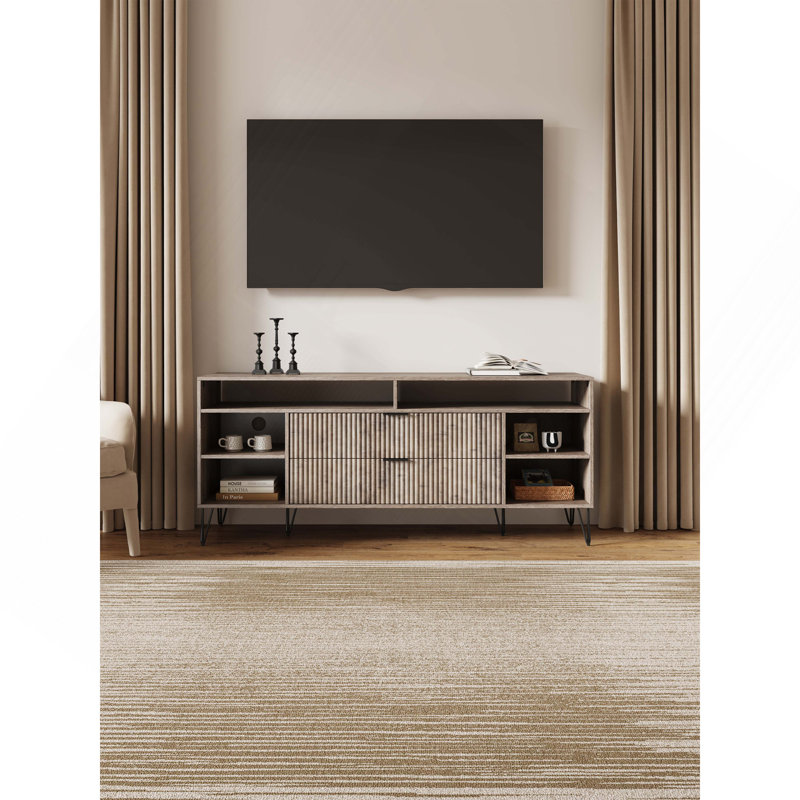 Meuble télé 63 po Dumbo, Gris, H 26,77 po x L 62,99 po x l 17,99 po