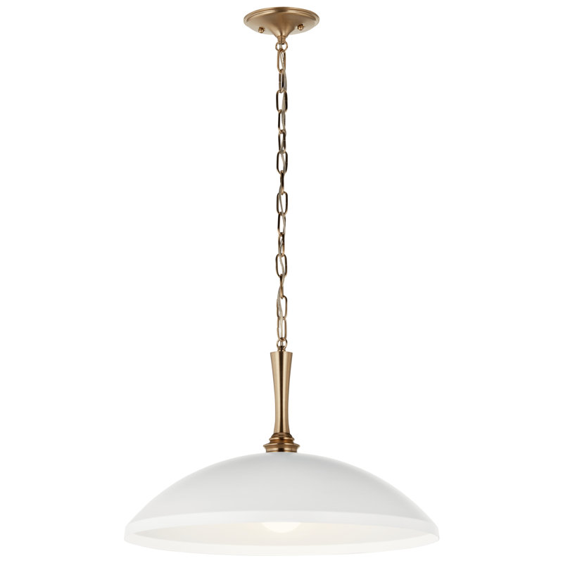 Tonilyn 1 - Light Dome Pendant, 17" H x 12.25 x 20.25" D, White