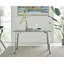 Eubanks Cosmic Luxury Glass and Chrome Dining Table Set with 4 Quilted Faux Leather Dining Chairs-86713132