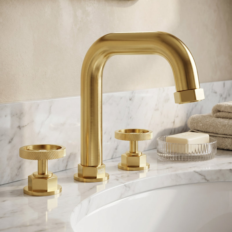 Robinet pour salle de bain à 3 trous Hart, Or brossé mat
