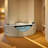 59" Corner Whirlpool Bathtub For 2-Person, Luxury Jetted Spa Tub With 6 Hydro Massage Jets, Chromatherapy LED Lights &Pneumatic Adjust System,  Water Pump,Drainer