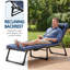 Lit de camp pliable pour adultes avec matelas, lit de camp pliant robuste avec oreiller réglable à 5 angles pour le soutien de bureau de randonnée 400 lb, bleu-134018238