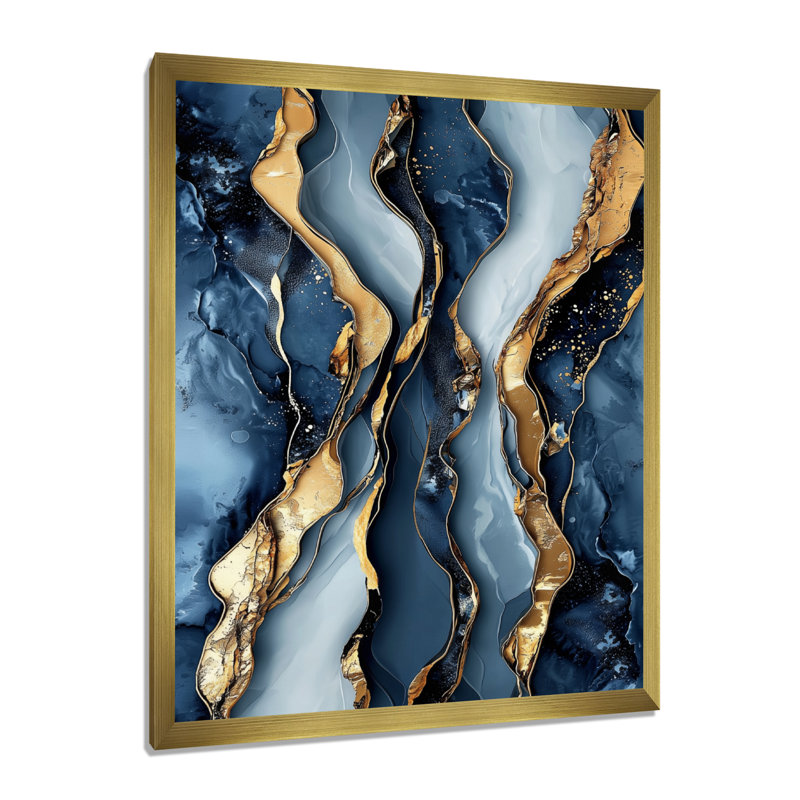 Solway - Abstract Wall Art, H 32 po x l 16 po, Reproduction encadrée d'une seule photo, Doré