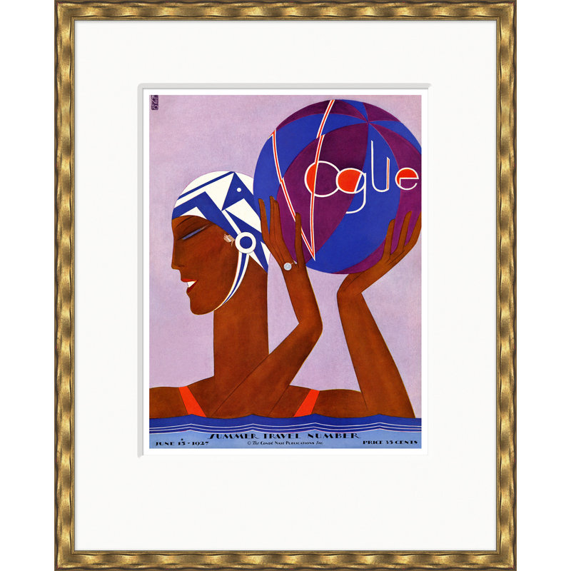 Vogue Cover, Playing Water Polo, Eduardo Garcia Benito, June 15, 1927 Print by Condé Nast, Gold