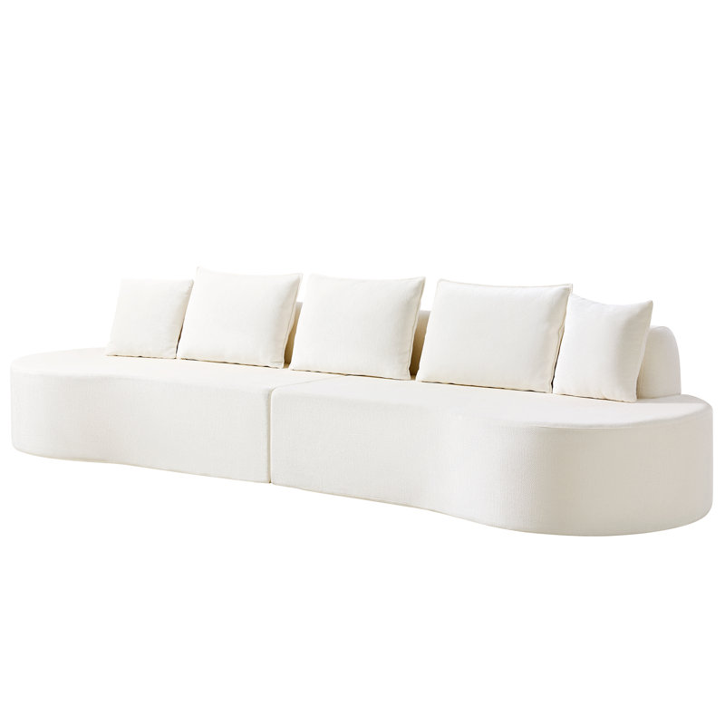 Canapé modulaire à courbure modulaire Boneless, Blanc