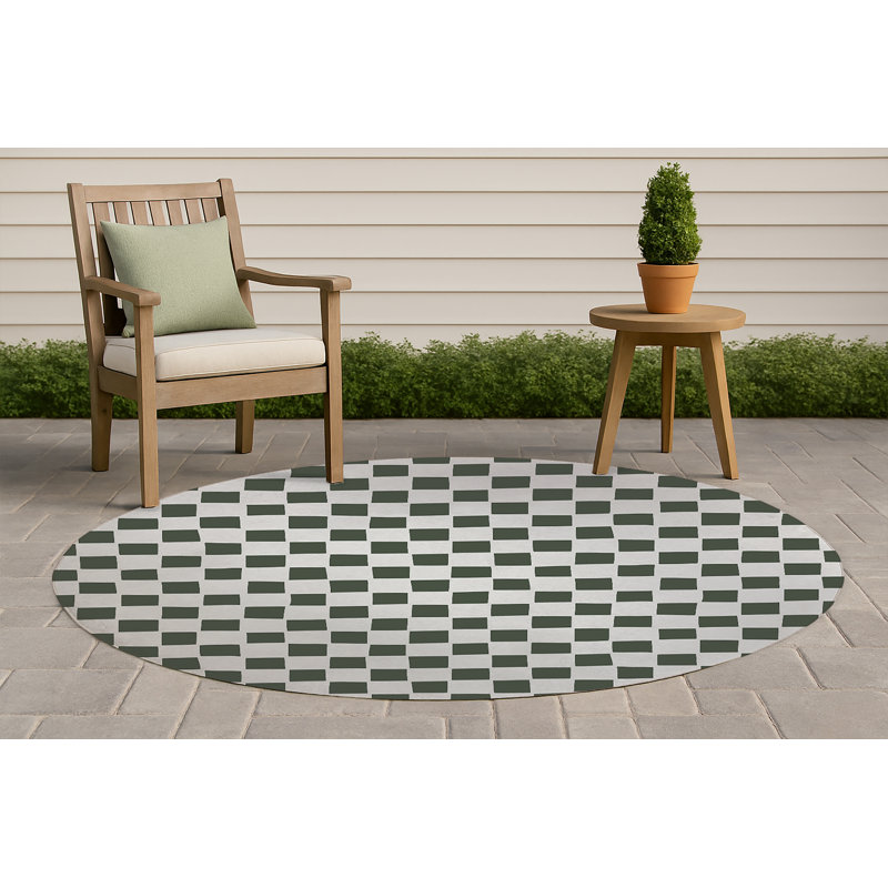 Tapis d'extérieur à carreaux antidérapant, Rond 5 pi