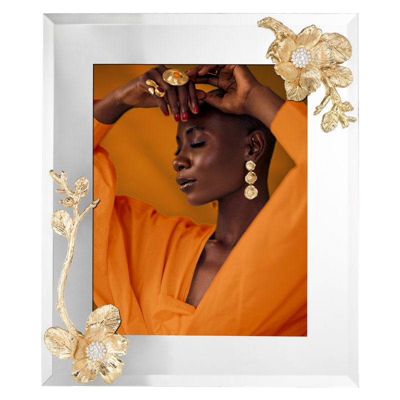 Botanica Glass Picture Frame, 8" x 10", Gold